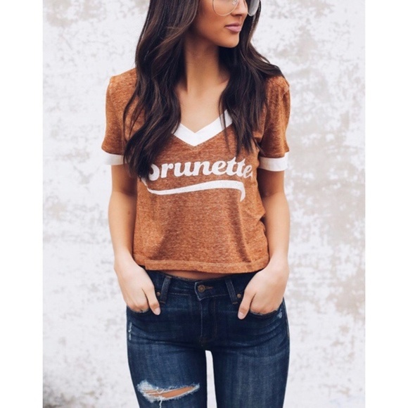 Show Me Your MuMu Tops - Show Me Your MuMu Brunette Kickball Crop Top Large
